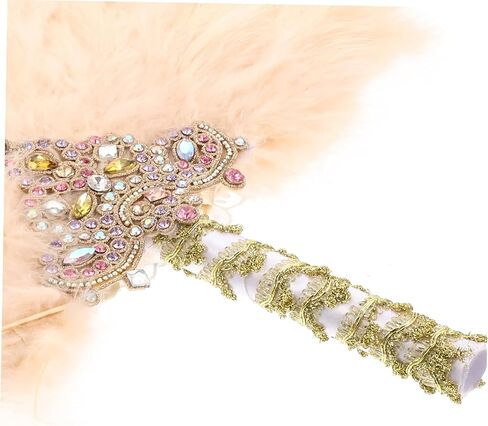 Elegant Rhinestone Decorative Fan for Weddings Bridal Parties Performances Unique Plume Design Lady Fan for Unforgettable Moments and Joyful Celebrations in Saudi Arabia