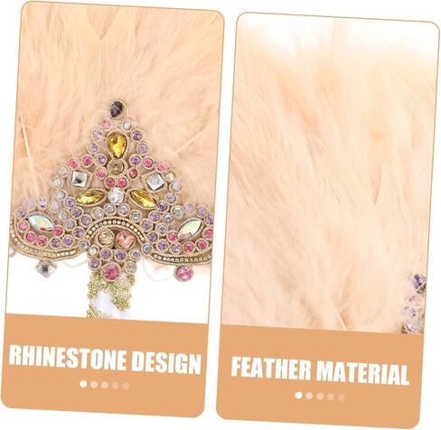 Elegant Rhinestone Decorative Fan for Weddings Bridal Parties Performances Unique Plume Design Lady Fan for Unforgettable Moments and Joyful Celebrations in Saudi Arabia