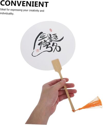Zerodeko 3pcs Ancient Style Round Chinese Hand Fan Kit for Graduation Dancing Elegant Cultural Craft for Home Decor and in Saudi Arabia