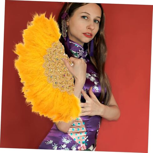 ALIPIS BRIDAL PLUMAGE FAN ALEGANT ALEGANT HANEHELD FOR THE WEDDINGS PRODES و POMBOODE in Kuwait