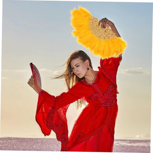 ALIPIS BRIDAL PLUMAGE FAN ALEGANT ALEGANT HANEHELD FOR THE WEDDINGS PRODES و POMBOODE in Kuwait