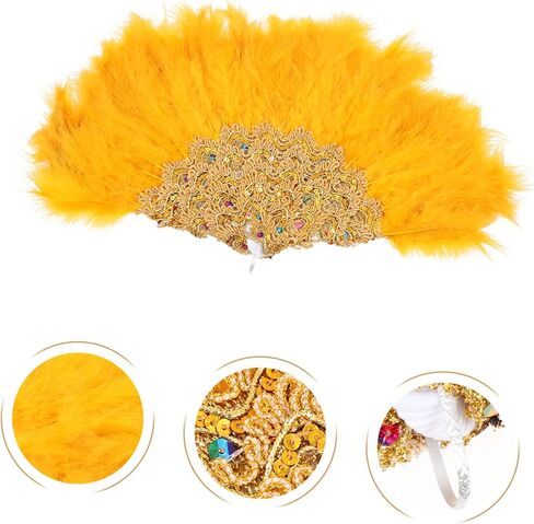 ALIPIS BRIDAL PLUMAGE FAN ALEGANT ALEGANT HANEHELD FOR THE WEDDINGS PRODES و POMBOODE in Kuwait