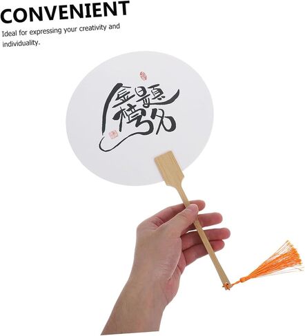 3pcs DIY Roend Round Hand Fan Kit Ald Style Paper Pairdle Fans for Treguation Summer Summer Discing Decor in Saudi Arabia