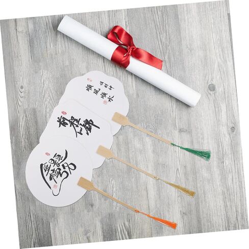 3pcs DIY Roend Round Hand Fan Kit Ald Style Paper Pairdle Fans for Treguation Summer Summer Discing Decor in Saudi Arabia
