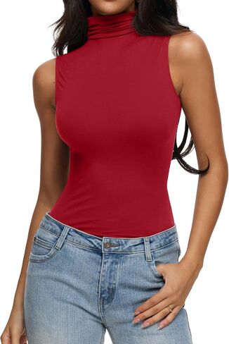 Reoria Women's Fall Olcyfeless Mock Phartleneck Tank Tops Slim Purted Dorts 2025 Office Casual Out out Vest Vest in Saudi Arabia
