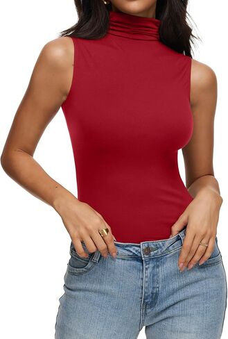 Reoria Women's Fall Olcyfeless Mock Phartleneck Tank Tops Slim Purted Dorts 2025 Office Casual Out out Vest Vest in Saudi Arabia