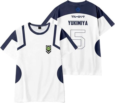 Anime Soccer Cosplay Jersey Short Sleeve T-Shirt Inspired by Blue Team Uniform ISAGI, NAGI, RIN, BACHIRA Styles in Saudi Arabia