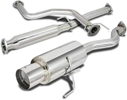 Auto Dynasty 4.5 inches Muffler Round Tip Stainless Steel Catback Exhaust System, Compatible with 1994-2001 Acura Integra GSR in Saudi Arabia