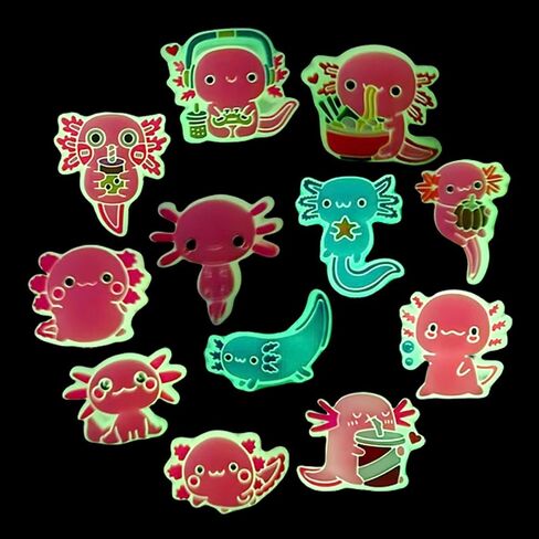 Axolotl Cow Glow في سحر أحذية Axolotl المظلم ، زخارف تسد Kawaii لطيفة ، إكسسوارات PVC متوهجة لزخارف أحذية الرغوة للبالغين ، إكسسوارات الحفلات للجنسين ، عيد ميلاد ، عيد الهالوين وعيد الميلاد in Saudi Arabia