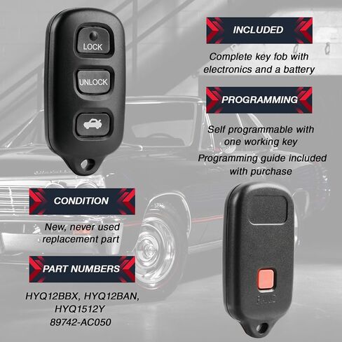 Key FOB Leghless Entry Fits 1998 1999 2000 2001 2002 2003 2004 Toyota Avalon (HYQ12BBX w/panic) in Saudi Arabia