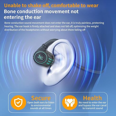 Swimming Headphones, Bone Conduction Headphones IPX8 Waterproof Wireless Bluetooth 5.3 Headphones Open Sports Headphones with Built-in 32G MP3 Player for Swimming, Running and Hiking in Saudi Arabia