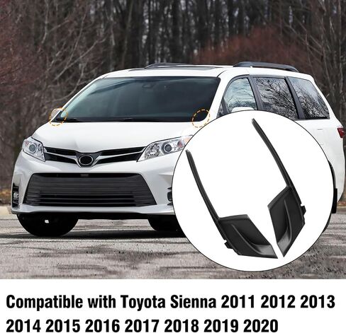 Moonlinks 2PCS Front Windshield Wiper Side Cowl Cover Compatible with Toyota Sienna 2011 2012 2013 2014 2015 2016 2017 2018 2019 2020, Wiper Cowl Trim Left & Right Side for 53866-08020/53867-08020 in Saudi Arabia