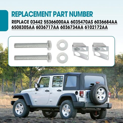 4 أجهزة كمبيوتر 03442 براغي شفة متعددة مع مجموعة أجهزة المكسرات U استبدال 6036734AA 6036684AA FIT ل Dodge Dakota 2004-2010 RAM 1500 2011-2024 JEEP WRANGLER 2007-2012 ، Steel 3/8 "-16 Thread in Kuwait