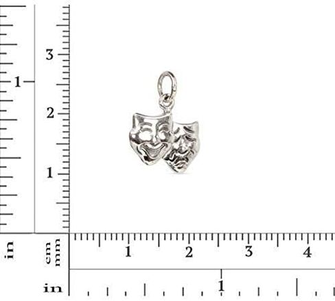 قناع مسرح سحر الفضة الإسترليني 16.5x12mm - 1pc (10865)/1 in Saudi Arabia
