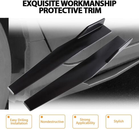 Universal Car Short Side Skirts 2PCS 29.33inch/74.5cm,Black Extension Splitter Lip Pair Side Skirt Body Kit Splitters Diffuser Fit Most Vehicles BMW Honda Civic (2pcs+Black, 29.33inch) in Saudi Arabia