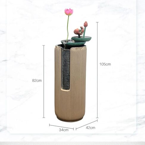 Decor Attracting Wealth Landing, Flowing Water Decoration Chinese Indoor Living Room TV Cabinet Circular Fountain Decoration for Entryway in Saudi Arabia