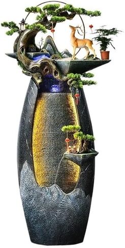 Decor Rockery Landscape, Circulating Water Ornaments Feng Shui Wheels, Wealth Attracting Fountains Indoor Living Room Decoration Floor to Ceiling Water Features for Entryway in Saudi Arabia