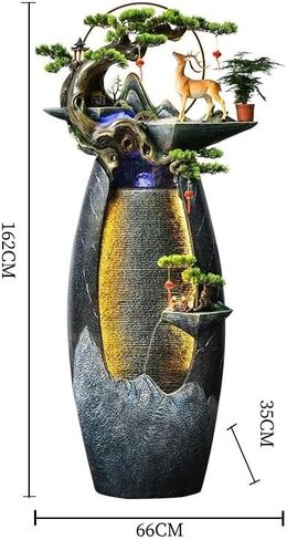 Decor Rockery Landscape, Circulating Water Ornaments Feng Shui Wheels, Wealth Attracting Fountains Indoor Living Room Decoration Floor to Ceiling Water Features for Entryway in Saudi Arabia