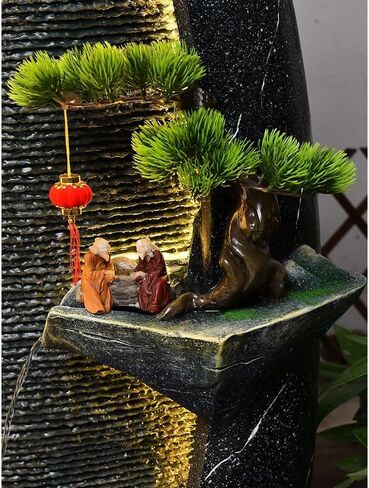 Decor Rockery Landscape, Circulating Water Ornaments Feng Shui Wheels, Wealth Attracting Fountains Indoor Living Room Decoration Floor to Ceiling Water Features for Entryway in Saudi Arabia