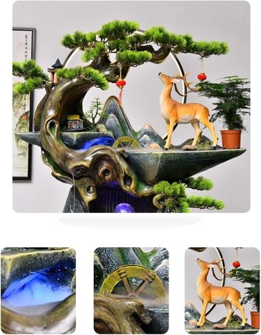 Decor Rockery Landscape, Circulating Water Ornaments Feng Shui Wheels, Wealth Attracting Fountains Indoor Living Room Decoration Floor to Ceiling Water Features for Entryway in Saudi Arabia