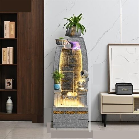 Decor Outdoor Fountain with LED Lights and Water Pump Floor Standing Fountain for Porch, Deck, Garden, Backyard for Entryway in Saudi Arabia