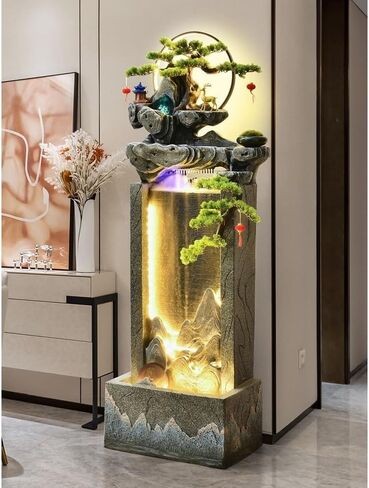 Decor Circulating Water Feature Floor Fountain Fortune-attracting Feng Shui Ornaments Living Room Home Accessories for Entryway in Saudi Arabia