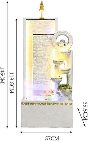 Decor Flowing Water Ornaments Floor-Standing Feng Shui Fountain Decoration Modern Simple Circulating Waterscape for Entryway(Black) in Saudi Arabia