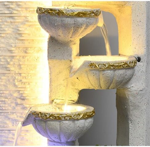 Decor Flowing Water Ornaments Floor-Standing Feng Shui Fountain Decoration Modern Simple Circulating Waterscape for Entryway(Black) in Saudi Arabia