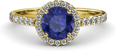 جولة iolite الماس 1 1/4 CTW Women Halo خطبة الخطوبة 18K الذهب in Kuwait