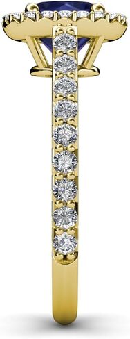 جولة iolite الماس 1 1/4 CTW Women Halo خطبة الخطوبة 18K الذهب in Kuwait