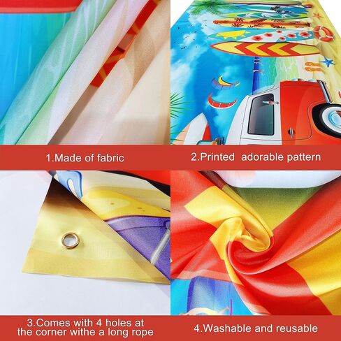KatchOn, Large Hello Summer Backdrop - 72x44 inch | Hello Summer Banner for Summer Party Decorations | Surfboard Party Decorations, Hawaiian Party Decorations | Beach Backdrop, Beach Party Decorations in Saudi Arabia