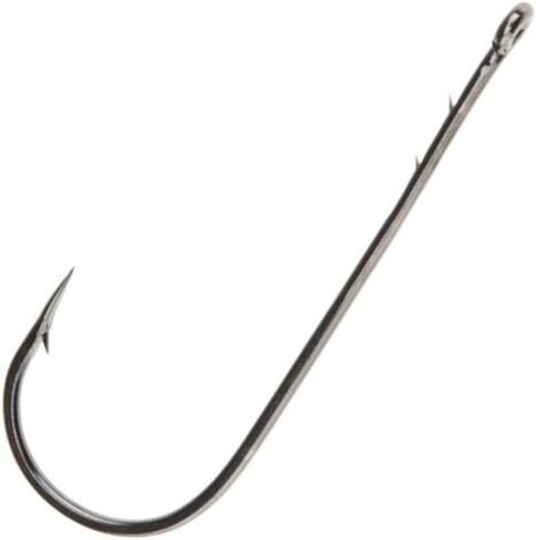 Worm Hook with Cutting Point, Size 3/0, Straight Shank, Round Bend, Baitholder, Black Chrome, 5 per Pack in Saudi Arabia