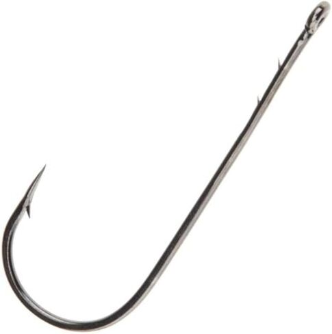 Worm Hook with Cutting Point, Size 3/0, Straight Shank, Round Bend, Baitholder, Black Chrome, 5 per Pack in Saudi Arabia