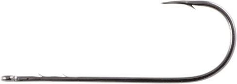 Worm Hook with Cutting Point, Size 3/0, Straight Shank, Round Bend, Baitholder, Black Chrome, 5 per Pack in Saudi Arabia