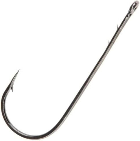 Worm Hook with Cutting Point, Size 3/0, Straight Shank, Round Bend, Baitholder, Black Chrome, 5 per Pack in Saudi Arabia