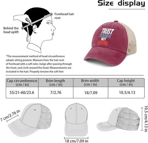 Trust Science Not Morons Baseball Hat Beach Caps for Mom in Saudi Arabia