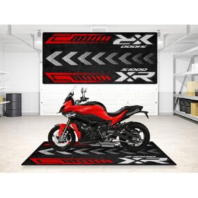 حصيرة وقوف السيارات لنموذج الدراجات النارية S1000 XR ، وعربة الحفر ، والمرآب غير القابل للانزلاق وسجاد أرضية صالة العرض (Racing Red 2 ، الحجم 1: 86.6 × 39.4/220 × 100 سم) in Kuwait