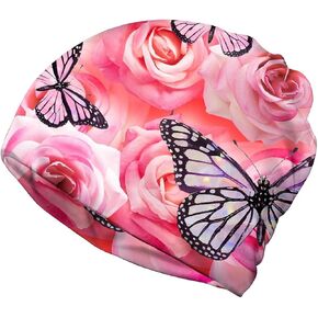 Beautiful Rose Flower Women's Slouchy Beanie Hat Cute Turban Hats Cancer Headwear Caps Baggy Skull Sleep Scarf in Kuwait