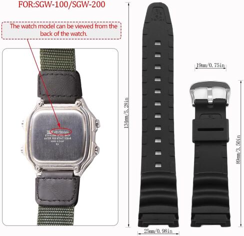SGW-100 Series Watchband متوافق مع Casio SGW100 Watch Strap Men Pracelet Relacemnet in Kuwait