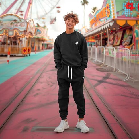 Dalix الغريبة التطريز jogger Fleece sweatpants soft lounge pant pant realtring quistband pockets mens in Saudi Arabia