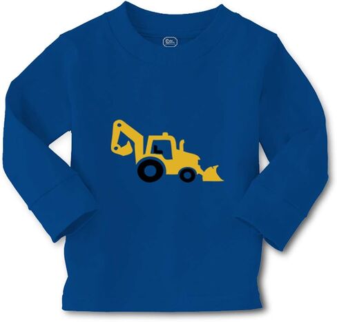 لطيف Rascals Kids Long Longe Thirt Skid Steer Digger Truck Cotton Boy & Girl Cloths Funny Graphic Tee Royal Blue Design فقط 4T in Saudi Arabia