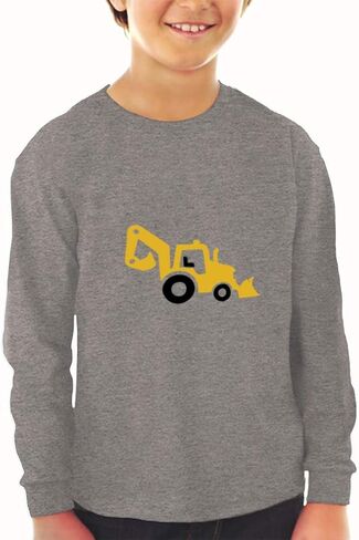لطيف Rascals Kids Long Longe Thirt Skid Steer Digger Truck Cotton Boy & Girl Cloths Funny Graphic Tee Royal Blue Design فقط 4T in Saudi Arabia
