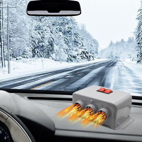 MACHSWON Automobile Interior Heater, 800W Dual Gear 3 Hole Compact Car Heater Demister Winter Fast Heating Warmer Frost Removing Car Windshield Defroster and Defogger(24V 800W) in Saudi Arabia