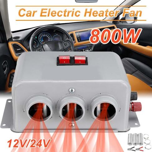 MACHSWON Automobile Interior Heater, 800W Dual Gear 3 Hole Compact Car Heater Demister Winter Fast Heating Warmer Frost Removing Car Windshield Defroster and Defogger(24V 800W) in Saudi Arabia