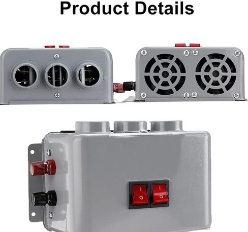 MACHSWON Automobile Interior Heater, 800W Dual Gear 3 Hole Compact Car Heater Demister Winter Fast Heating Warmer Frost Removing Car Windshield Defroster and Defogger(24V 800W) in Saudi Arabia