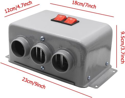 MACHSWON Automobile Interior Heater, 800W Dual Gear 3 Hole Compact Car Heater Demister Winter Fast Heating Warmer Frost Removing Car Windshield Defroster and Defogger(24V 800W) in Saudi Arabia