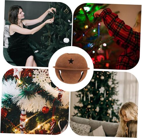 angoily Christmas Rusty Jingle Bells ، 12 ٪ Metal Rusty Bells لصياغة ، أجراس ريفية للحرف مع قواطع النجوم ، أجراس عيد الميلاد الصدئة للحرف اليدوية in Saudi Arabia