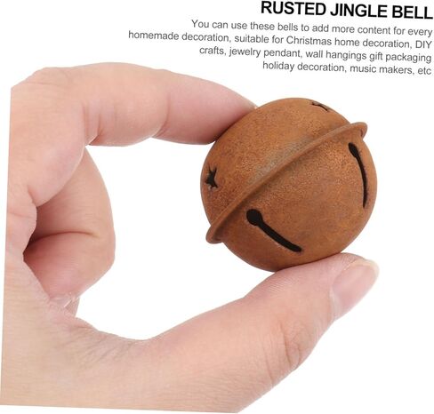 angoily Christmas Rusty Jingle Bells ، 12 ٪ Metal Rusty Bells لصياغة ، أجراس ريفية للحرف مع قواطع النجوم ، أجراس عيد الميلاد الصدئة للحرف اليدوية in Saudi Arabia