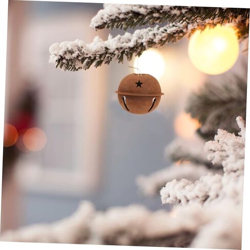 angoily Christmas Rusty Jingle Bells ، 12 ٪ Metal Rusty Bells لصياغة ، أجراس ريفية للحرف مع قواطع النجوم ، أجراس عيد الميلاد الصدئة للحرف اليدوية in Saudi Arabia
