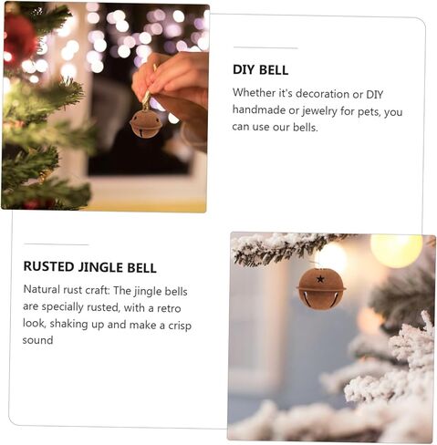 angoily Christmas Rusty Jingle Bells ، 12 ٪ Metal Rusty Bells لصياغة ، أجراس ريفية للحرف مع قواطع النجوم ، أجراس عيد الميلاد الصدئة للحرف اليدوية in Saudi Arabia